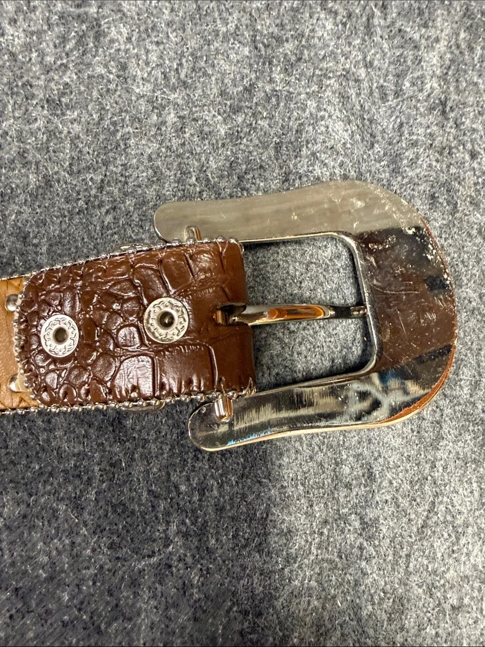 Nocona Tan Leather Studded Western Belt